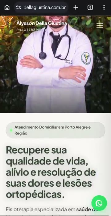 Exemplo de página do tipo Profissional